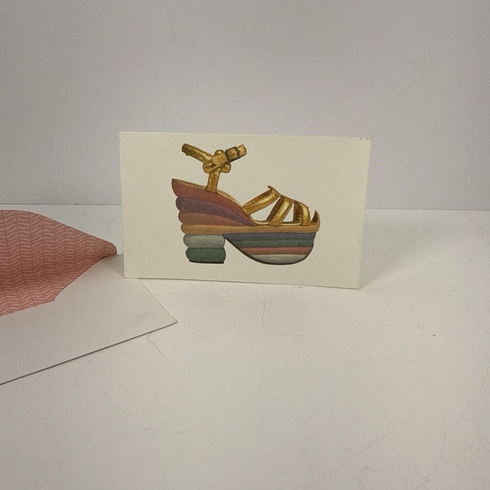 Rare - Salvatore Ferragamo "Rainbow" platform sandal Greeting Card By MMA